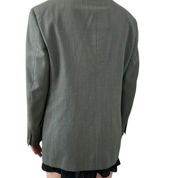 Vintage Christian Dior Mens Gray 100% Wool Sport Coat Oversized Blazer 40R - Picture 7 of 8